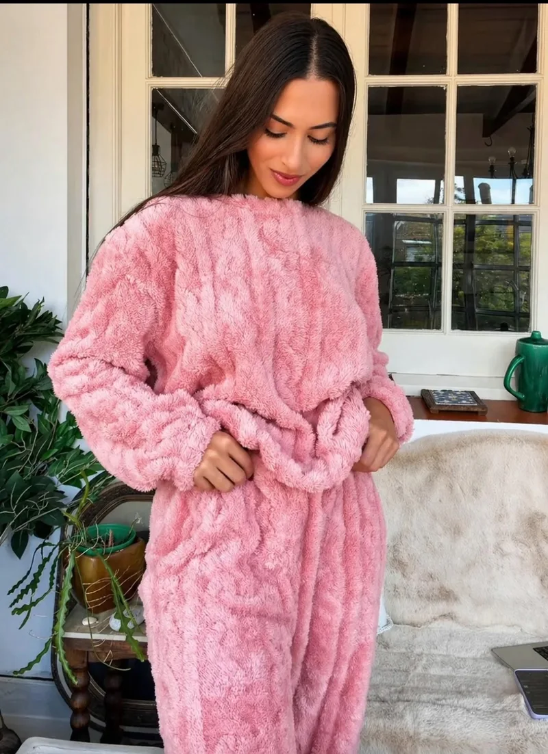 Pijama caliente rosa