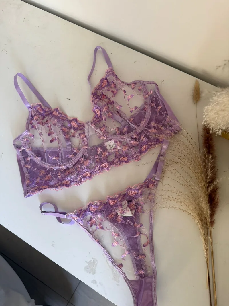 Set Bustier Mariposa lila