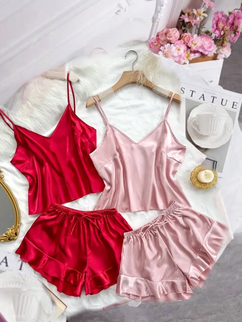 Pijama Enamoramiento rojo y rosa