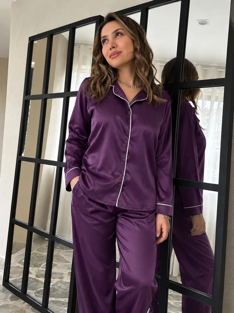 Pijama formal pantalón uva
