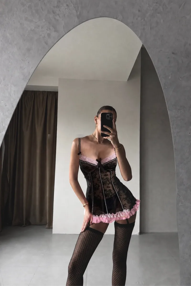Baby doll tuya toda la noche incluye medias